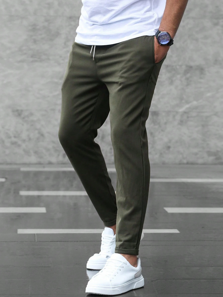 Igor | Męskie Spodnie Khaki Relaxed Fit ze Ściągaczem