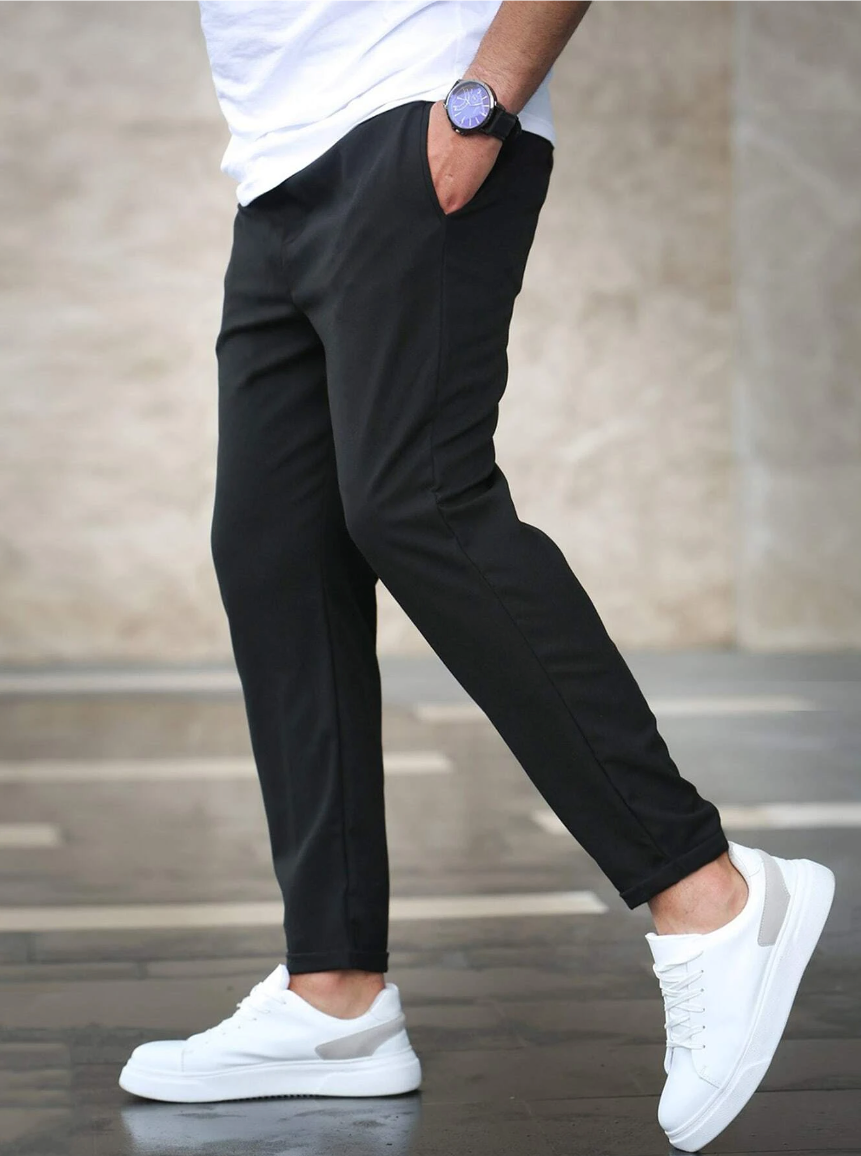 Igor | Męskie Spodnie Khaki Relaxed Fit ze Ściągaczem