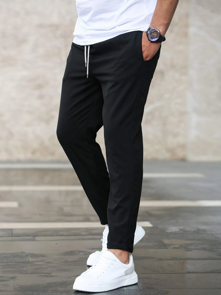 Igor | Męskie Spodnie Khaki Relaxed Fit ze Ściągaczem