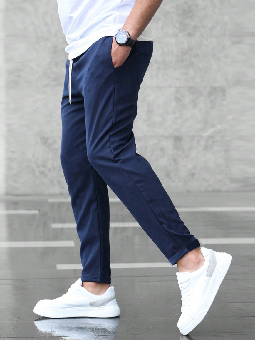 Igor | Męskie Spodnie Khaki Relaxed Fit ze Ściągaczem