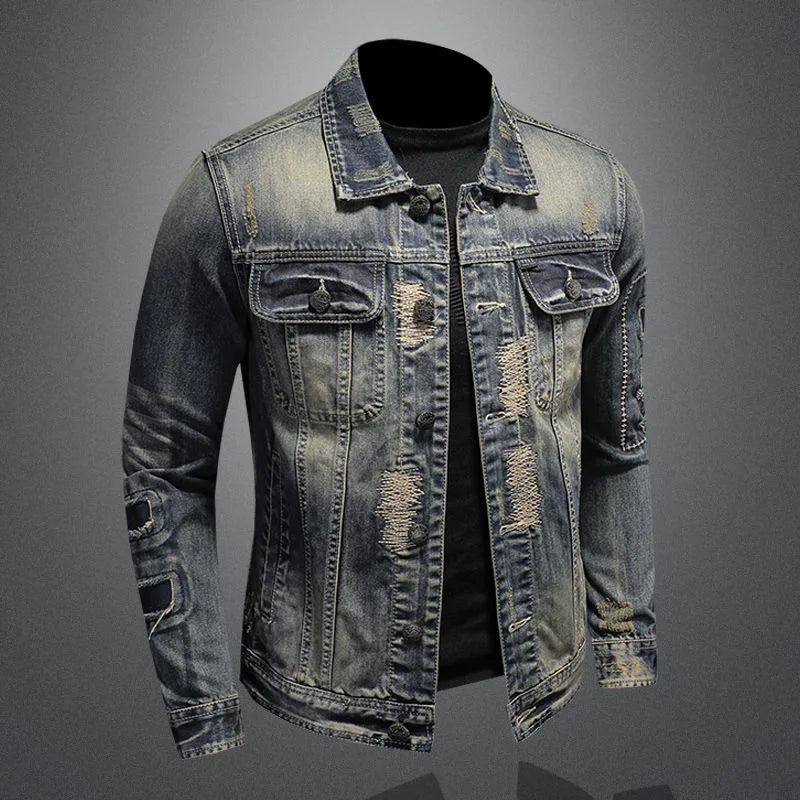 Tymon | Dopasowana Kurtka Dżinsowa Męska Dark Wash