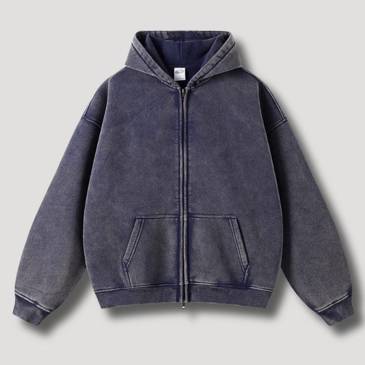 Nika | Czarna Bluza z Kapturem Oversize Zamek