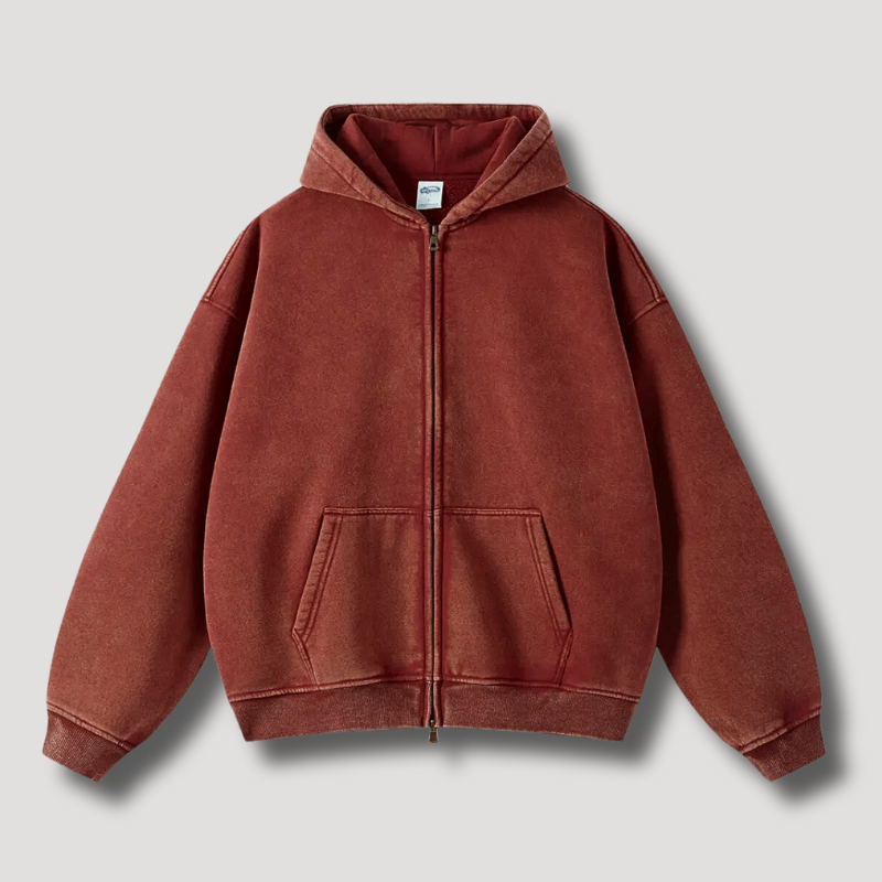 Nika | Czarna Bluza z Kapturem Oversize Zamek
