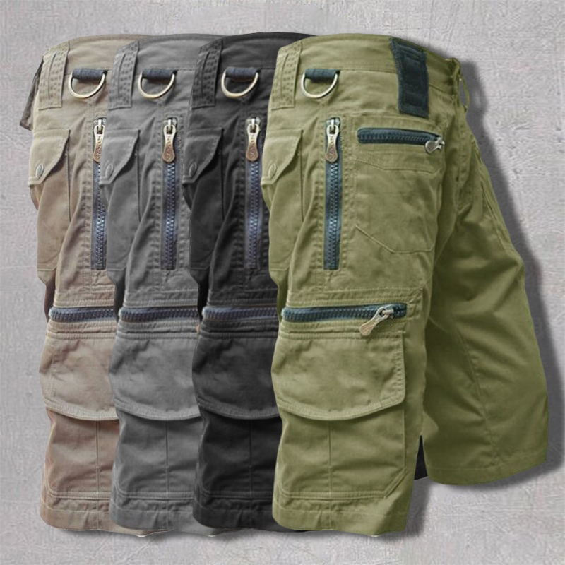 Grzegorz | Spodnie Cargo Khaki Zapinane na Zamek