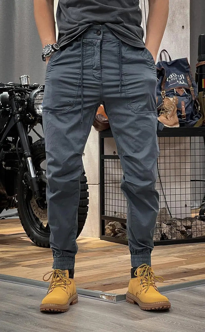 Krzysztof | Joggery Męskie Khaki Relaksowane ze Sznurkiem