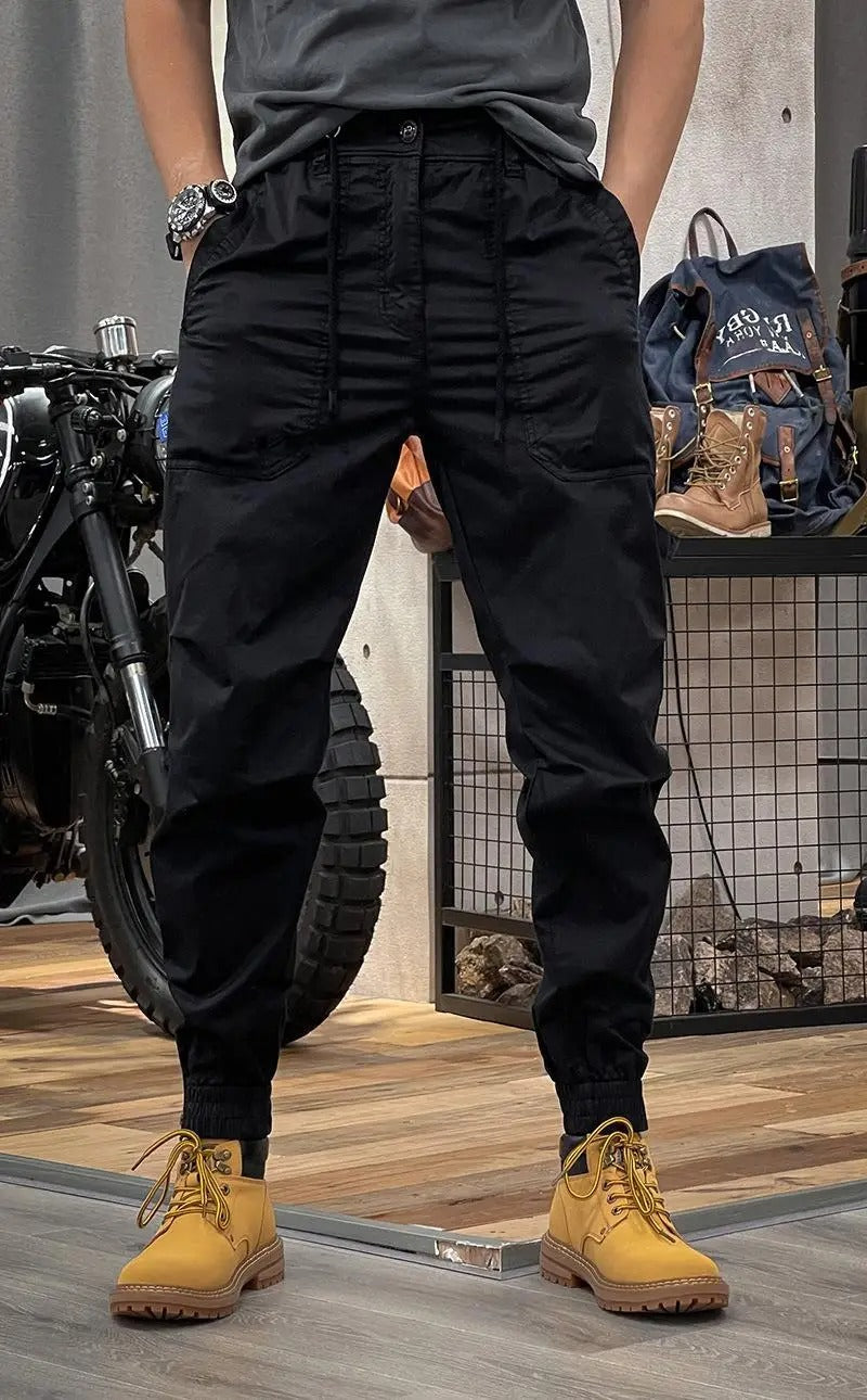 Krzysztof | Joggery Męskie Khaki Relaksowane ze Sznurkiem