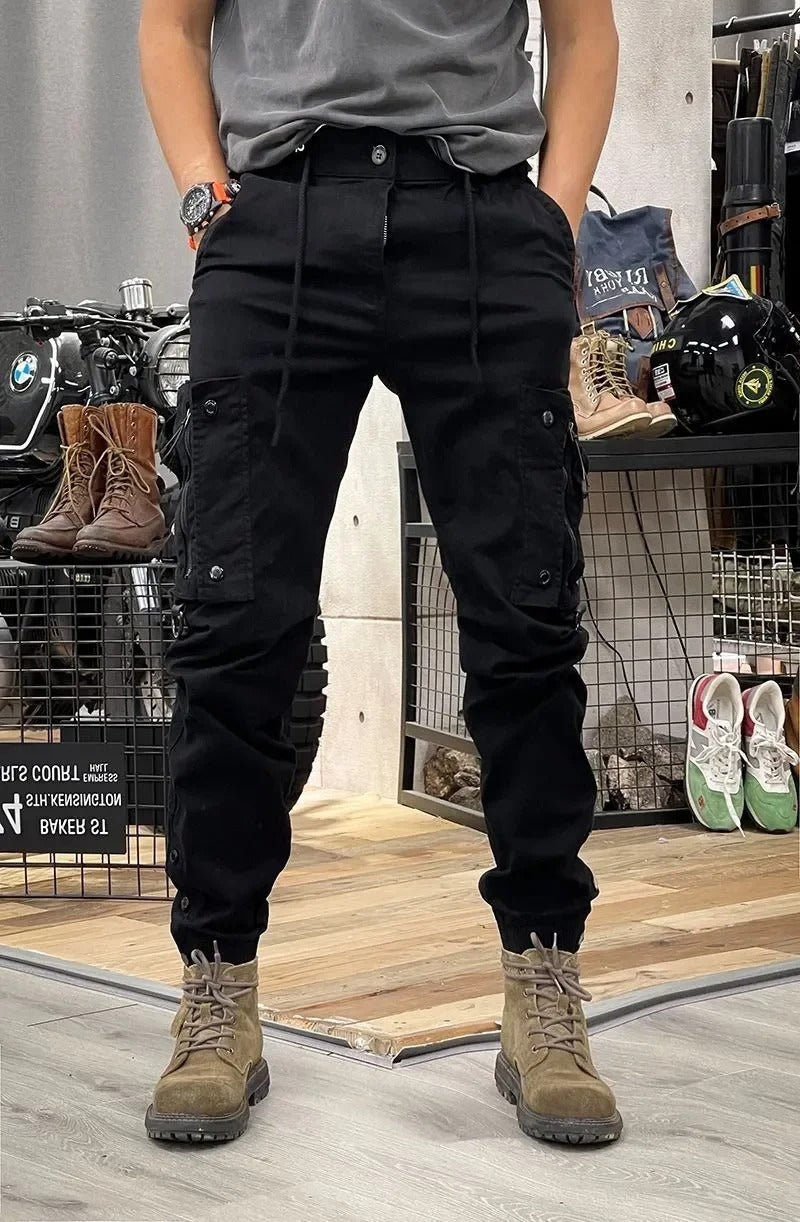 Krzysztof | Joggery Męskie Khaki Relaksowane ze Sznurkiem
