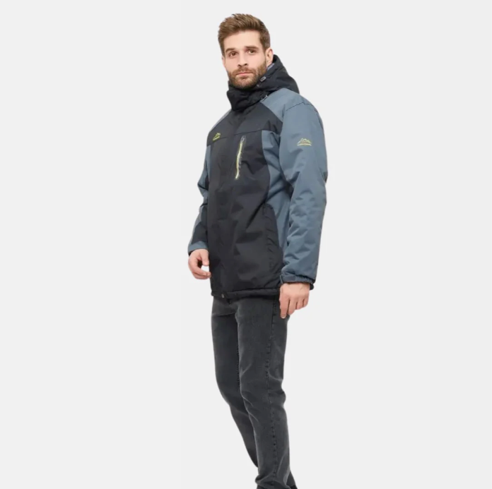 Łukasz | Czarna Kurtka Zimowa Męska z Kapturem