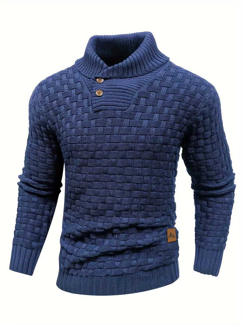 Marcin | Męski Sweter Knitwear Szalowy Kołnierz