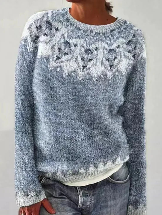 Iga | Sweter w Pasy Długi Rękaw Relaxed Fit