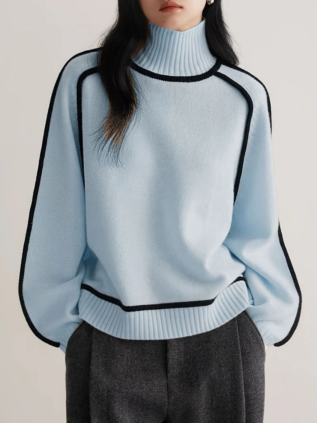 Paulina | Brązowy Golf Sweter Knitwear