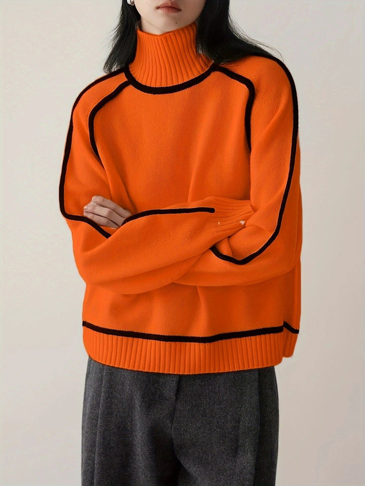 Paulina | Brązowy Golf Sweter Knitwear