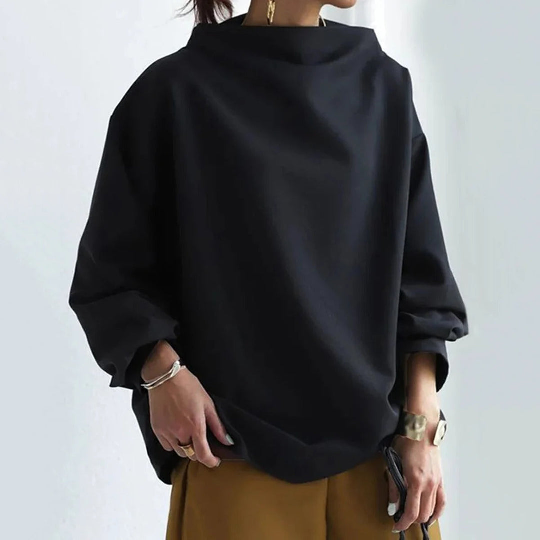 Joanna | Czarny Oversize Golf Długi Rękaw