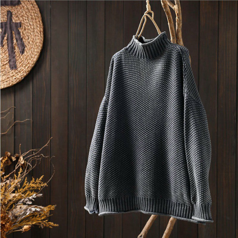 Noa | Czarny Golf Oversize Sweter z Opuszczanymi Ramiomami