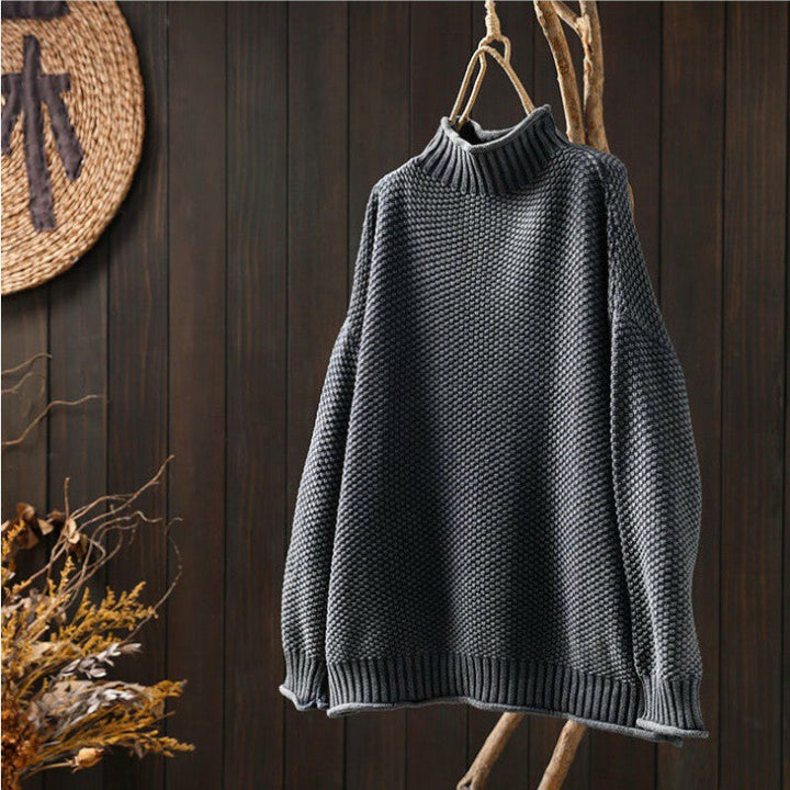Noa | Czarny Golf Oversize Sweter z Opuszczanymi Ramiomami