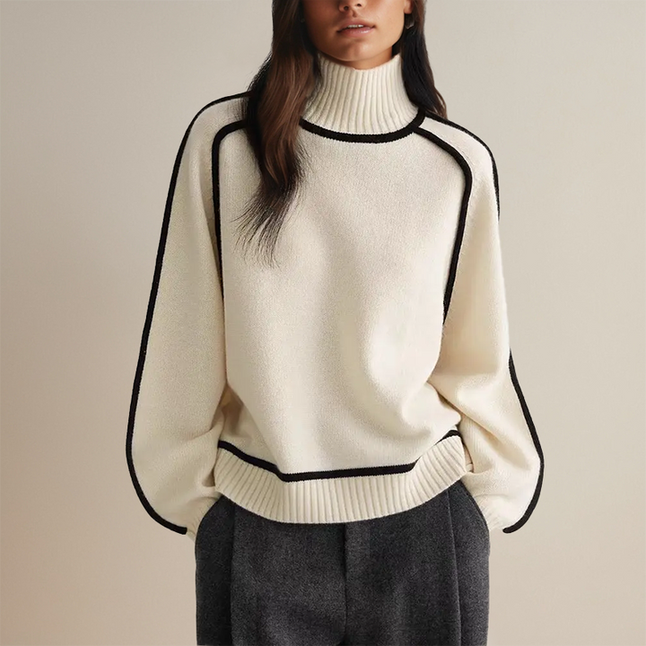 Paulina | Brązowy Golf Sweter Knitwear