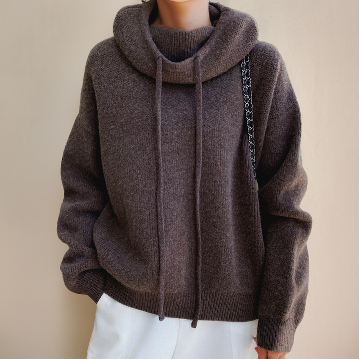 Natalia | Damski Sweter Kaptur Komin