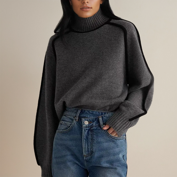 Paulina | Brązowy Golf Sweter Knitwear