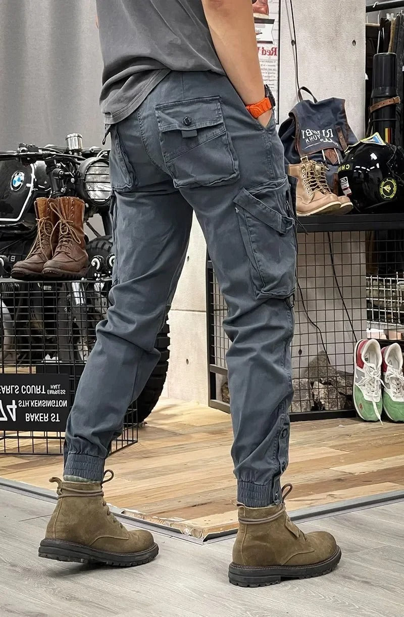Patryk | Khaki Relaksowane Spodnie Jogger ze Ściągaczem