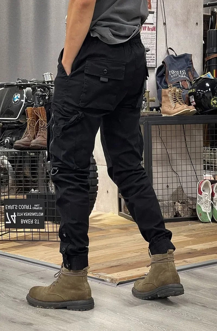 Patryk | Khaki Relaksowane Spodnie Jogger ze Ściągaczem