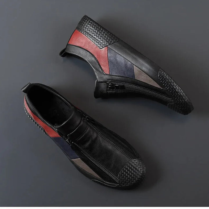 Jan | Męskie Skórzane Sneakersy Wsuwane Zamek