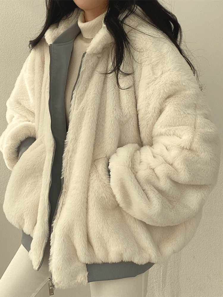 Sandra | Bluza z Kapturem Oversize Zapinana na Zamek
