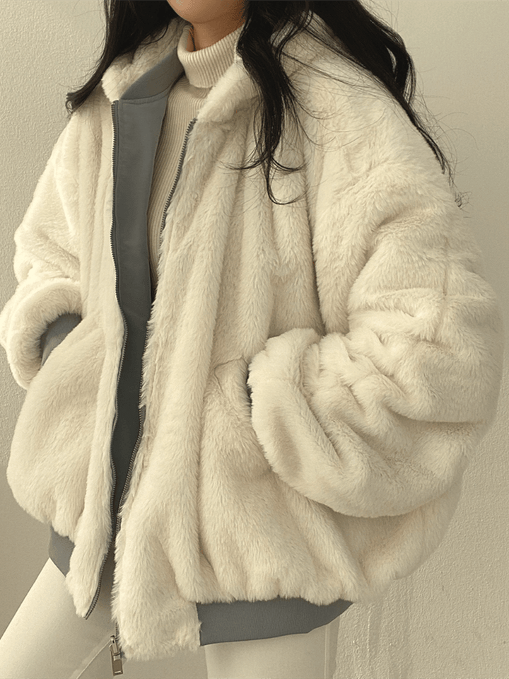 Sandra | Bluza z Kapturem Oversize Zapinana na Zamek