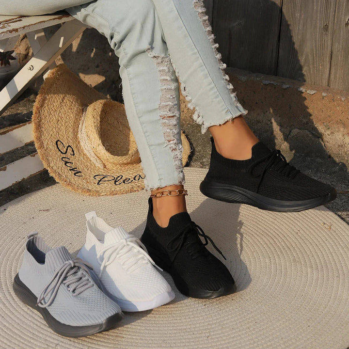 Iga | Damskie Białe Sneakersy Knit
