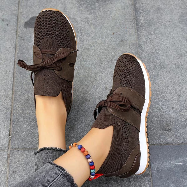 Karolina | Navy Blue Knit Athletic Sneakers