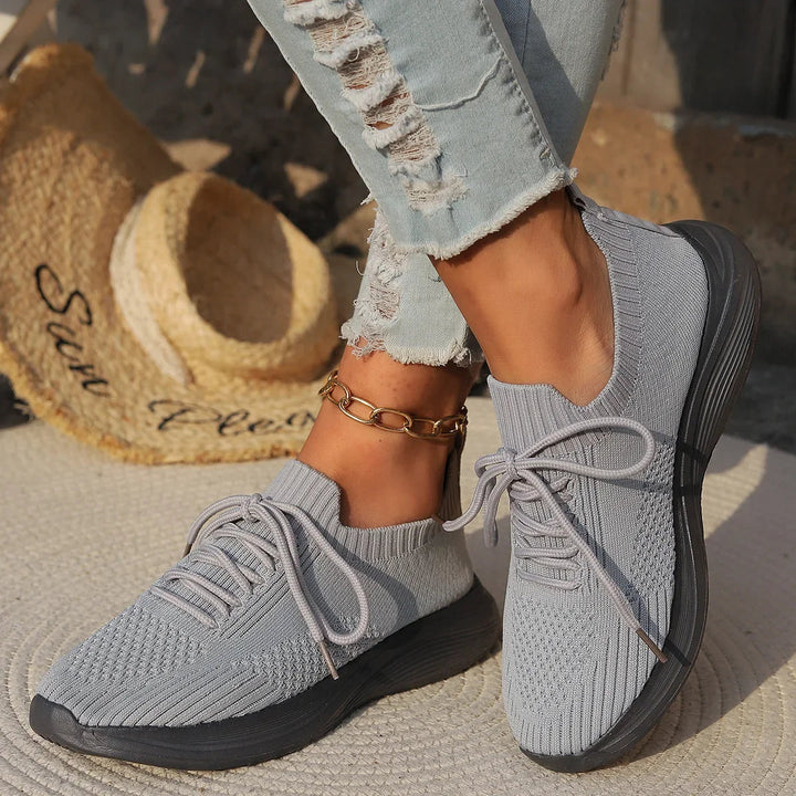 Iga | Damskie Białe Sneakersy Knit