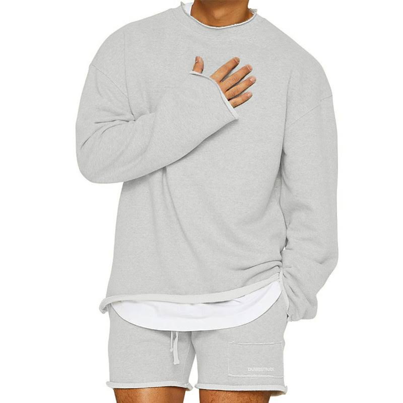 Jan | Oversize Bluzę Długim Rękawem Szorty Komplet