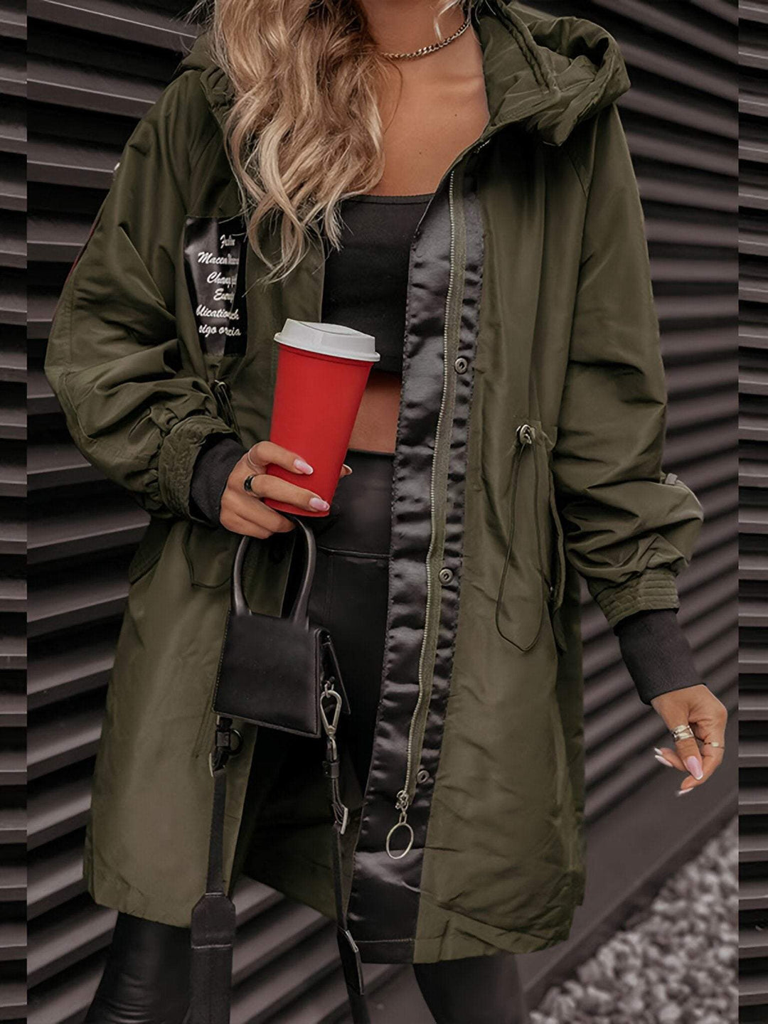 Marta | Khaki Parka z Kapturem Damska