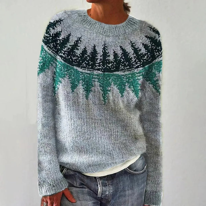 Iga | Sweter w Pasy Długi Rękaw Relaxed Fit