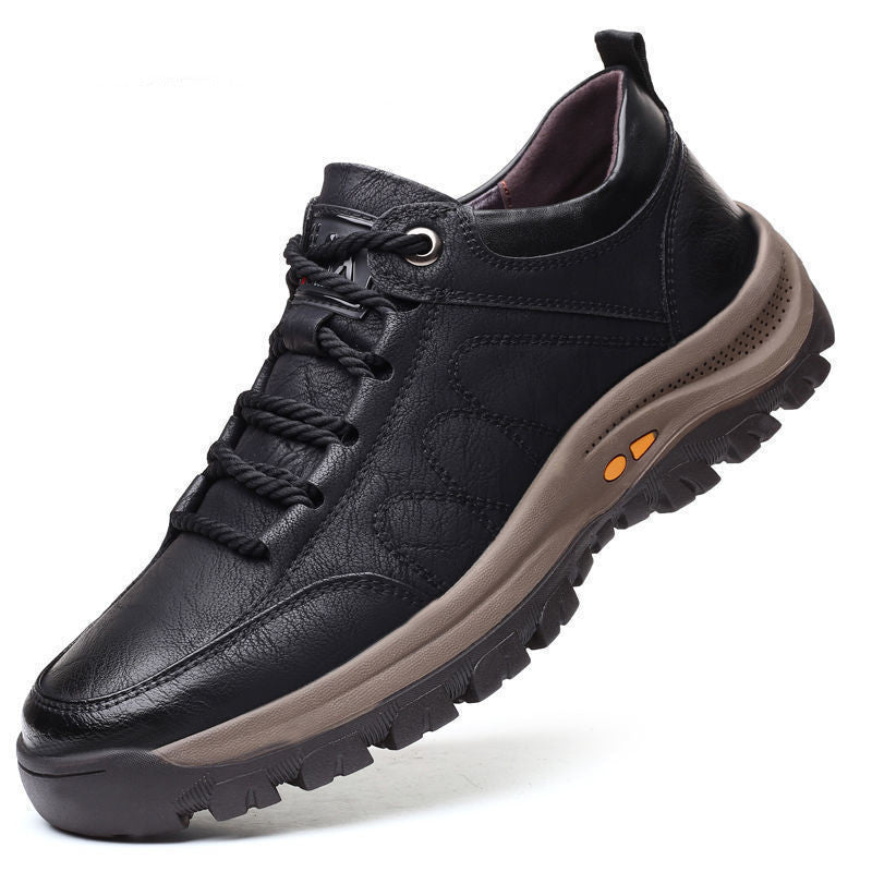 Norbert | Buty Męskie Sneakersy Oxford Czarne Skórzane