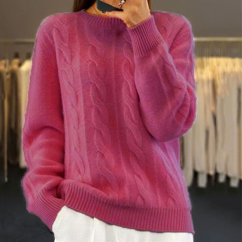 Klaudia | Damski Sweter z Warkoczowym Splocie