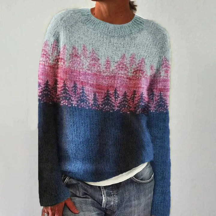 Iga | Sweter w Pasy Długi Rękaw Relaxed Fit